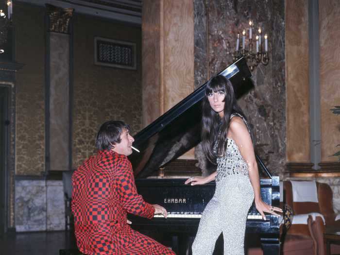 Sonny and Cher continued to rock bold colors, patterns, and fabrics throughout the 1960s.