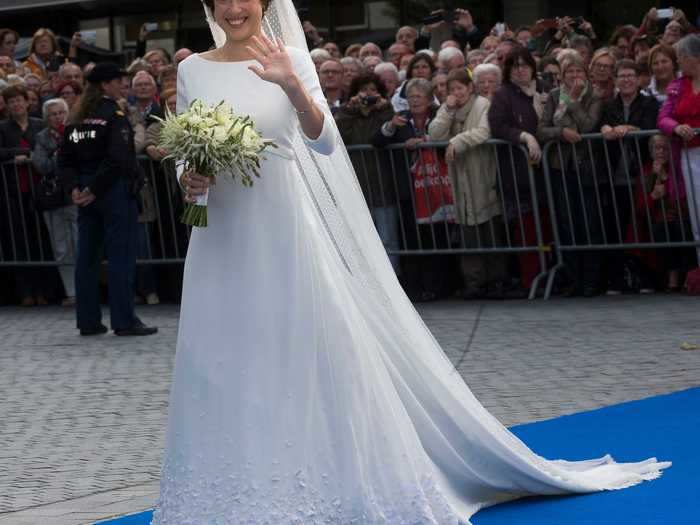 Viktória Cservenyák chose a dress by another Danish designer named Claes Iversen when she married Prince Jaime of the Netherlands.