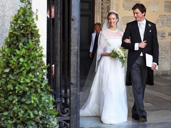 Journalist Elisabetta Rosboch von Wolkenstein married the Prince of Belgium in Valentino.