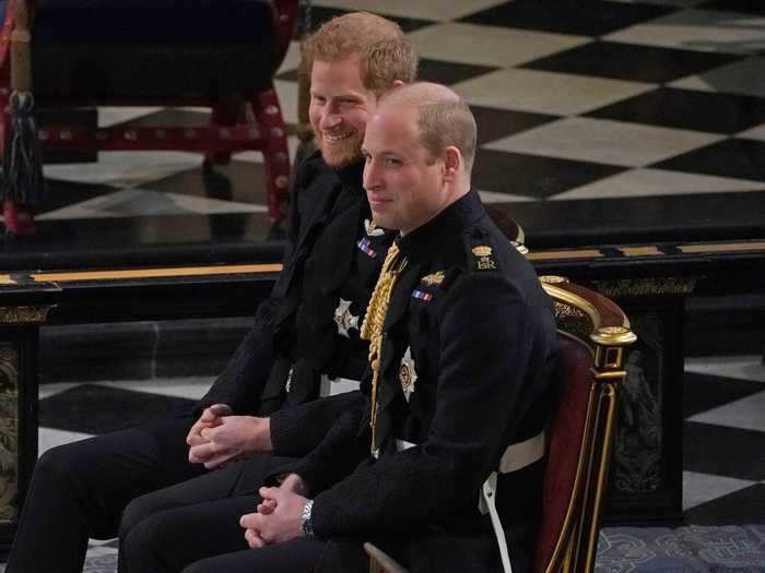 Meanwhile, Prince Harry was already waiting inside with his best man, Prince William.