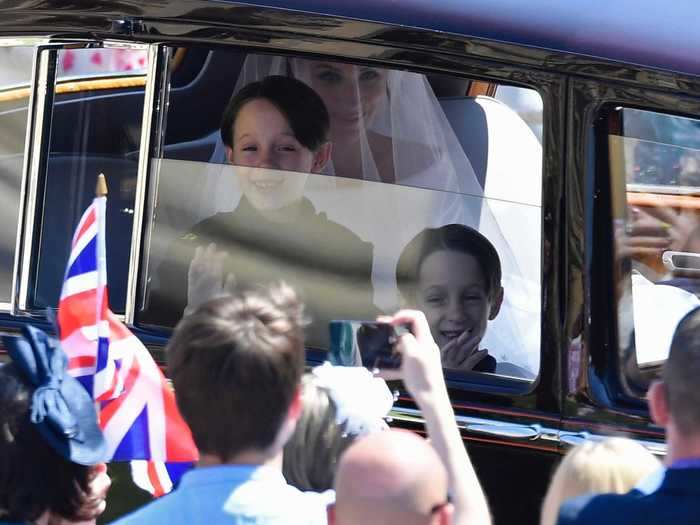 She was accompanied by her mother and page boys, John and Brian Mulroney.