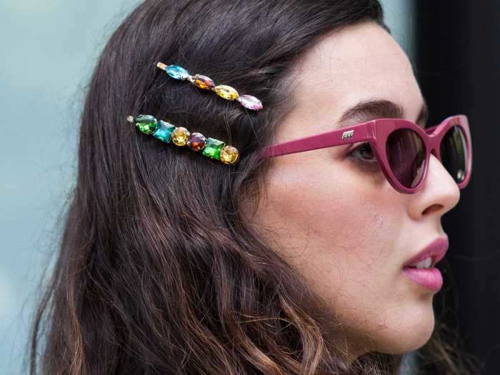 For another nostalgic fashion look, embellish plain hair pins with beads or jewels.