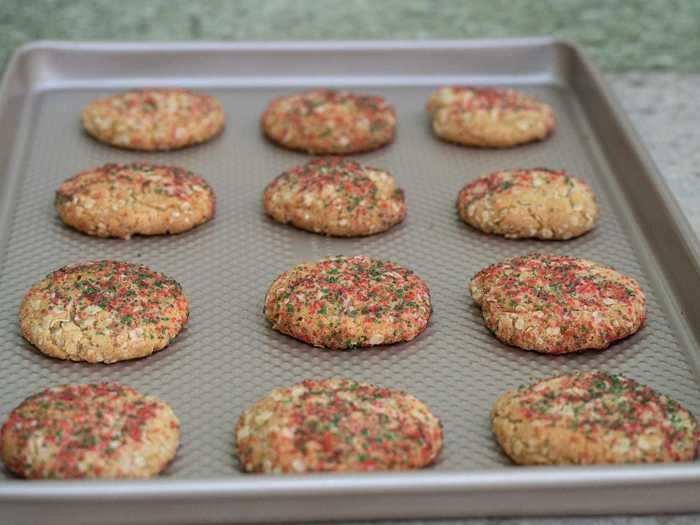 Before baking, roll the dough in a garnish of your choice.