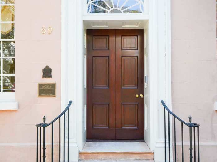 The listing says the house was "extensively damaged" during the Civil War. Eliza Middleton Huger Smith bought and restored the home in 1869.