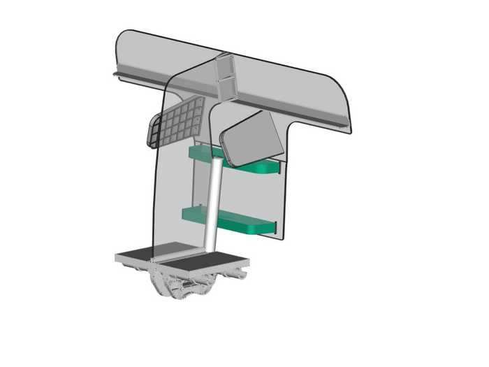 Included are three different barriers: a vertical barrier to separate the aisle and window seats, a horizontal barrier to block from the row directly behind, and head-level dividers.