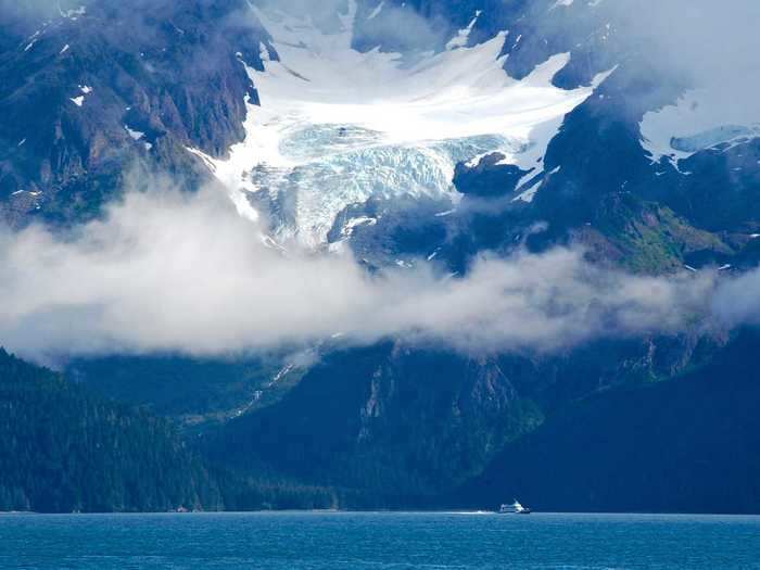 The Kenai Mountains are known for their stunning glaciers.