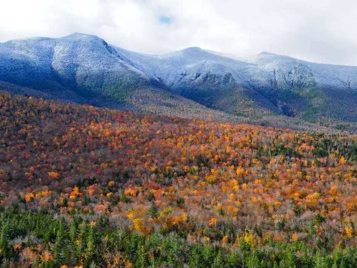 The White Mountains in New Hampshire and Maine contain the highest elevations in the northeastern US.