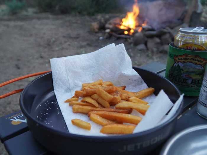 Each trip gives them seven to 10 days of food, and they make sure to eat the vegetables first.