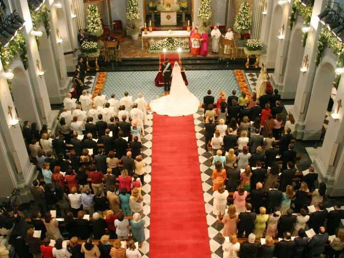 Prince Felipe and Letizia Ortiz of Spain wed in Madrid in 2004.