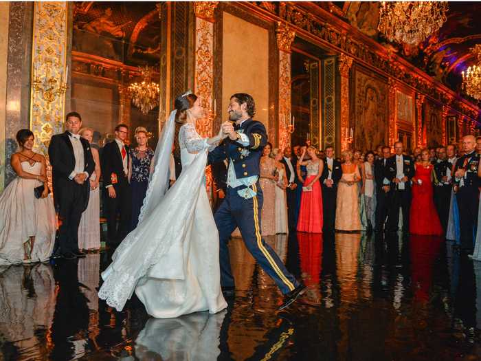 Prince Carl Philip and Princess Sofia of Sweden held their reception at The Royal Palace in Stockholm.