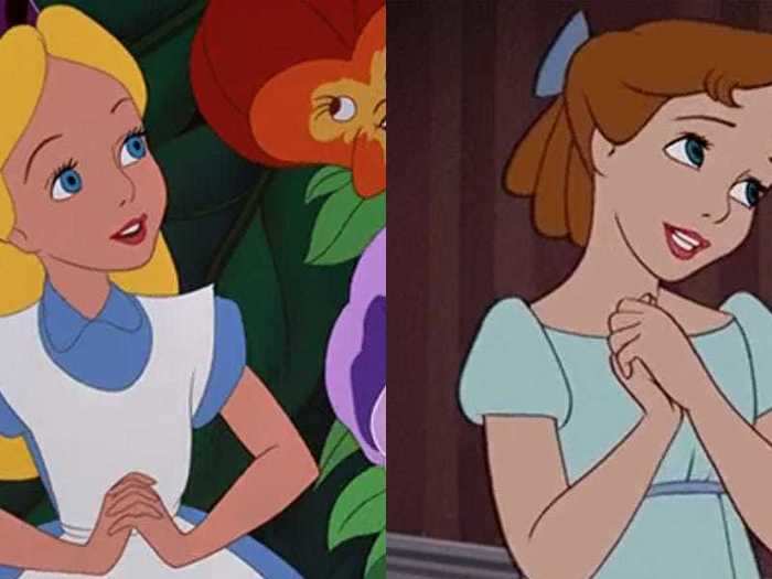 Kathryn Beaumont voiced both Alice and Wendy Darling.