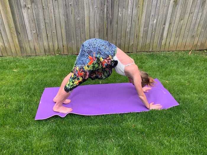 My friends and I planned on doing yoga by the ocean, so I easily recreated a quick flow with the sound of the waves still streaming from my phone.