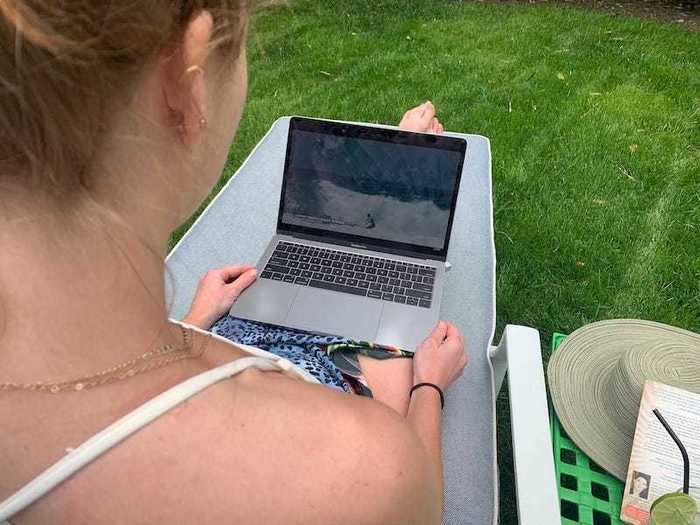 When my book slowed down, I tuned into a surfing compilation on YouTube to mimic looking out to the ocean.