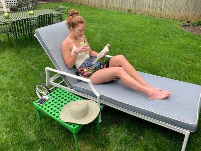 Once on my "beach," I picked up a good book, sipped on a homemade margarita, and let the sound of the ocean transport me out of my yard.