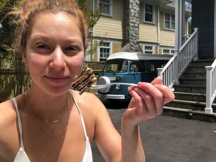 Eating the pancakes under the sun while FaceTiming my close friend didn