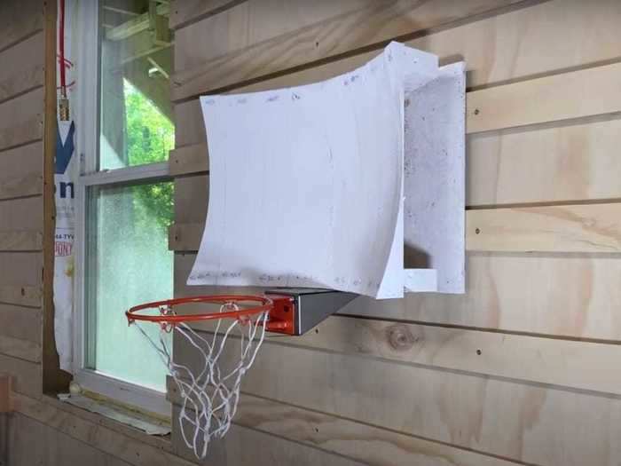 Wighton previously designed a basketball hoop with a backboard that guided basketballs into the net.