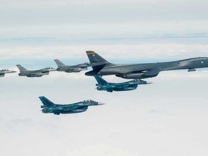 On April 22, a B-1B Lancer from the 37th Bomb Squadron left Ellsworth Air Force Base in South Dakota for the Indo-Pacific region, where it trained with the Japanese Air Self-Defense Force.