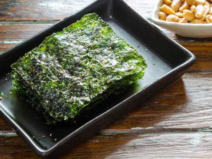 Top off your ramen with dried seaweed.