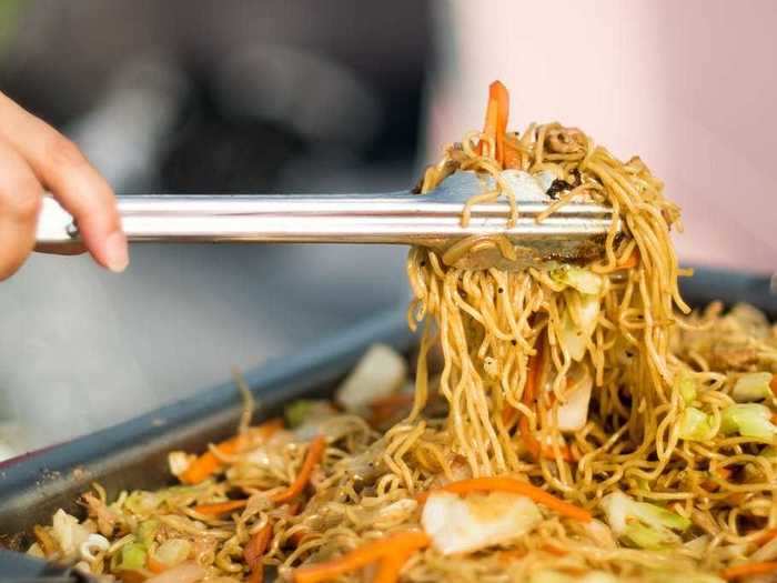 Use ramen noodles as the base for a yakisoba stir-fry.