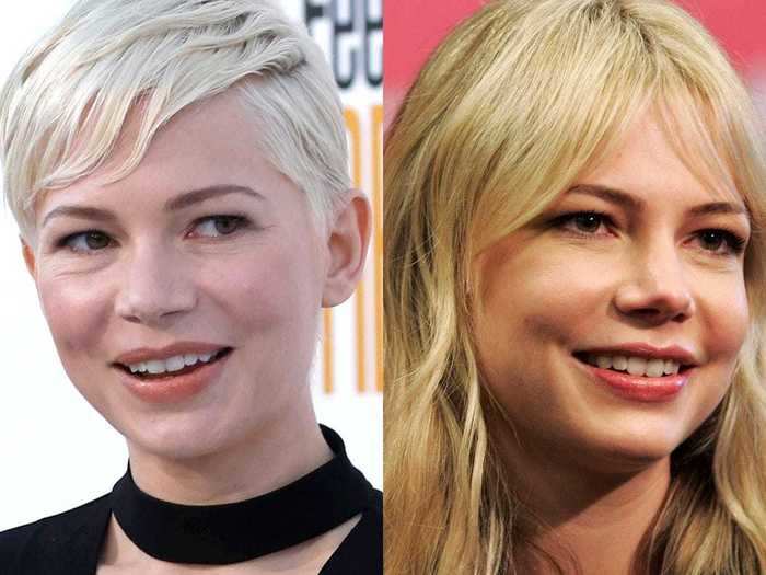 Michelle Williams has had a platinum pixie cut for years, but there was a time when she had longer hair.