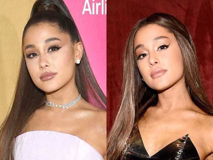 Ariana Grande might be known for her high ponytail, but she does go without it sometimes.