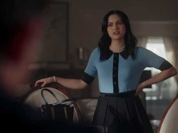 Veronica looked cute and professional in blue.