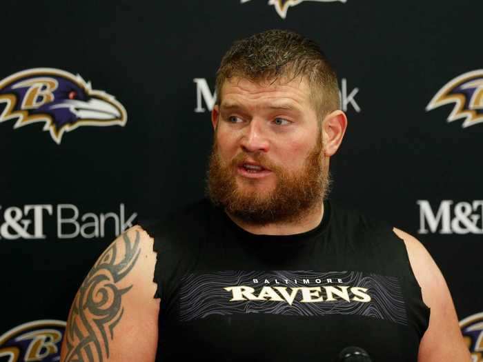 8-time Pro Bowl offensive lineman Marshall Yanda played his final NFL game at 312 pounds, retiring after the 2019 season and 13 years in the league, all with the Baltimore Ravens.