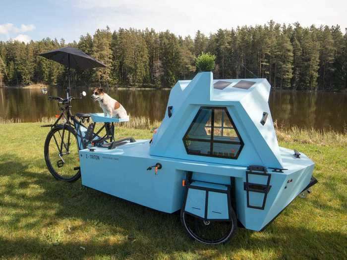 The Z-Triton is designed as a tiny home, tricycle, and boat all in one.