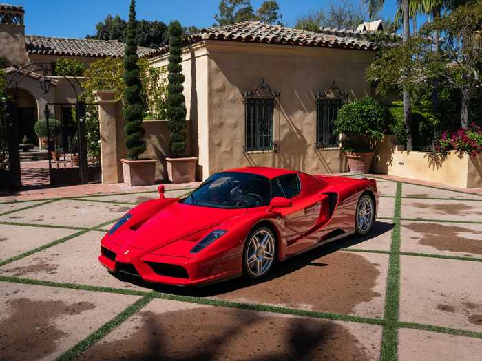 A red (because they’re almost always red) 2003 Ferrari Enzo is projected to sell for between $2.6 and $2.9 million at RM Sotheby’s upcoming Driving into Summer online-only auction.