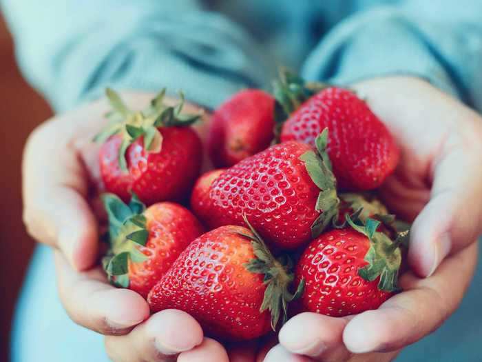 Strawberries are easy on your heart and a great source of fiber.