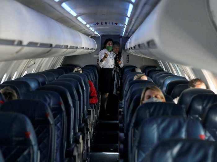 In some cases, flights have been left under-booked. In April, over half of flights in the US were canceled, and fewer than one in 10 seats were filled on some planes.