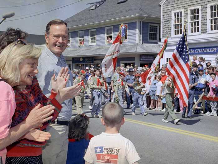 In 1990, President George H.W. Bush attended a Memorial Day parade in Maine.