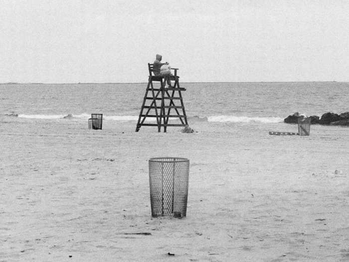 Though the skies were grey, some still tried to go to the beach that year.