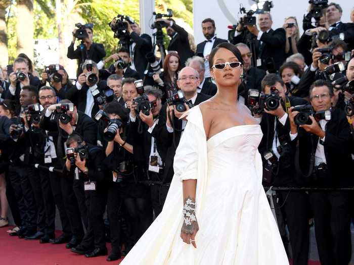 Rihanna, on the other hand, added some flair with sunglasses.