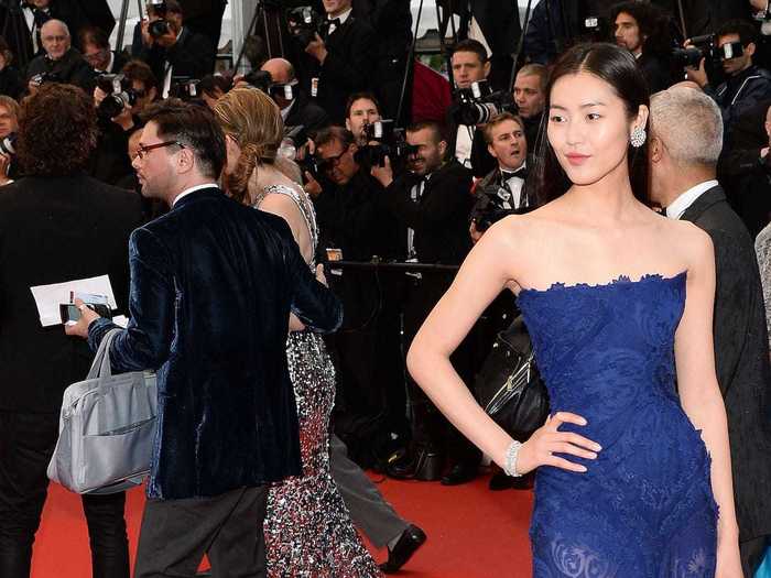 Model Liu Wen attended the 2013 festival wearing an eye-catching blue gown.