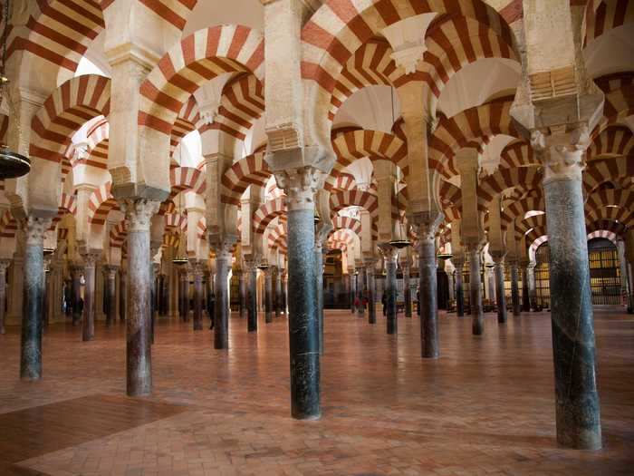 The Mosque-Cathedral of Cordoba in Spain was a medieval Islamic mosque that was converted into a cathedral in the 13th century.