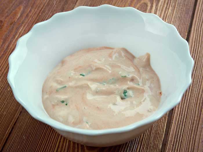 Thousand island dressing adds a creamy, tangy flavor.