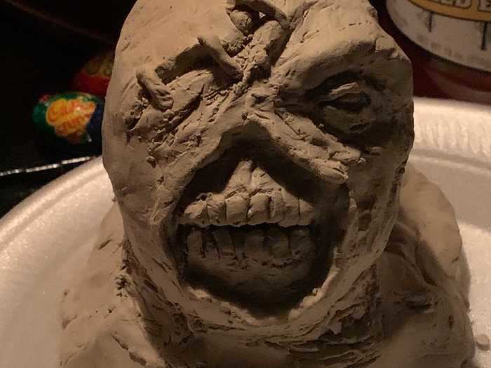 ... and for another I sought inspiration from pop culture, creating a zombie from "Resident Evil."