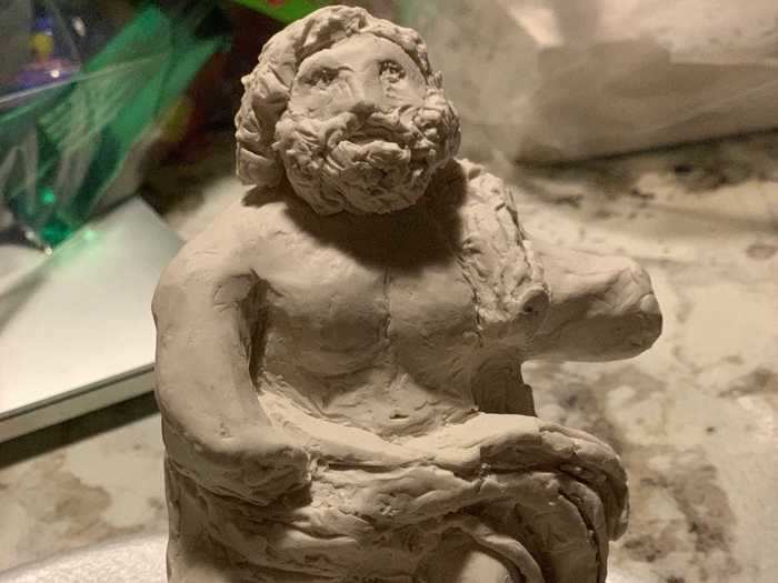 For one of my sculptures, I tried to replicate a statue of the Greek god Zeus ...