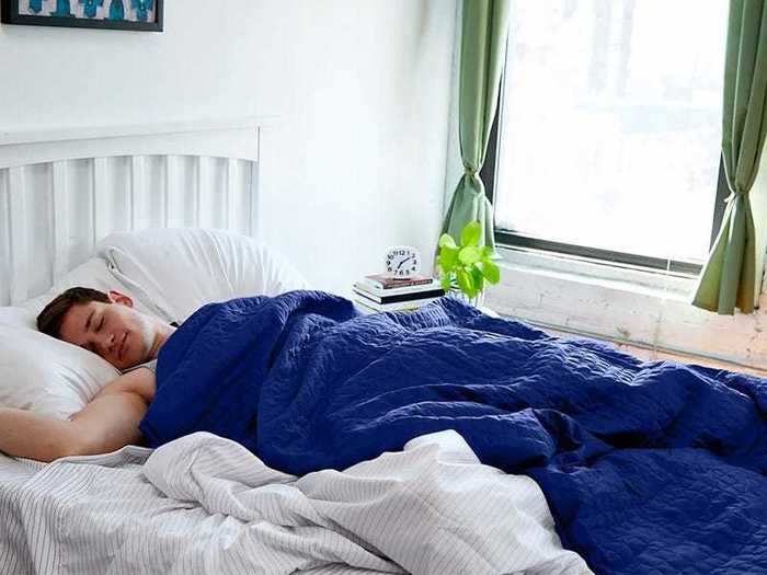 A breathable weighted blanket