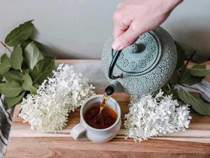 Herbal tea and a brewing basket to make it