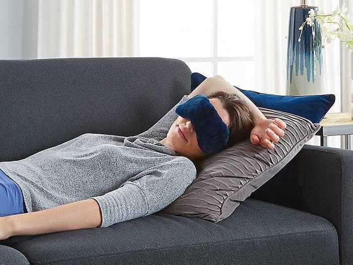 A 0.5-pound weighted eye mask that can help relieve headaches and sinus pressure