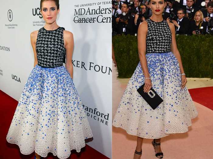 In 2016, Allison Williams and Adriana Lima made the same outfit choice.