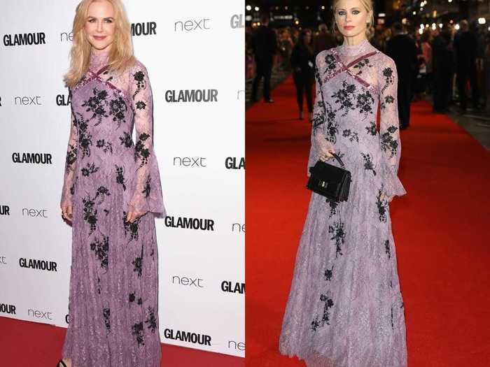 Nicole Kidman and Laura Bailey hit the red carpet in the same delicate Erdem gown.