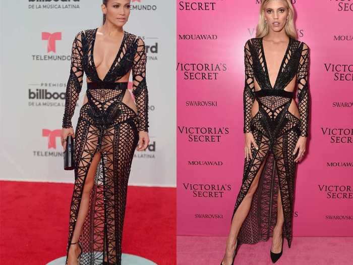 Jennifer Lopez and Devon Windsor both rocked this daring look.