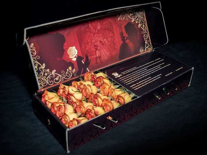 The "Beauty and the Beast" box features red, black, and orange.