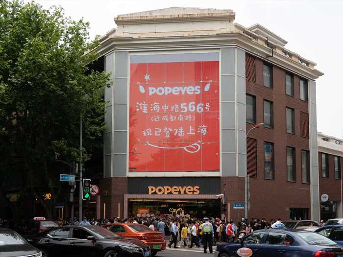 The new Popeyes restaurant is situated on Shanghai