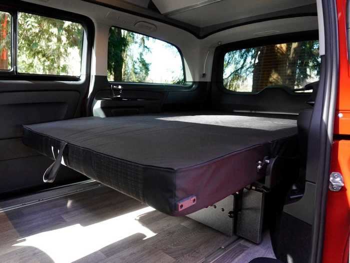 For a nighttime snooze or afternoon power nap, the seats can also turn into a full size bed, serving as one of the two sleeping options inside of the Backroad.