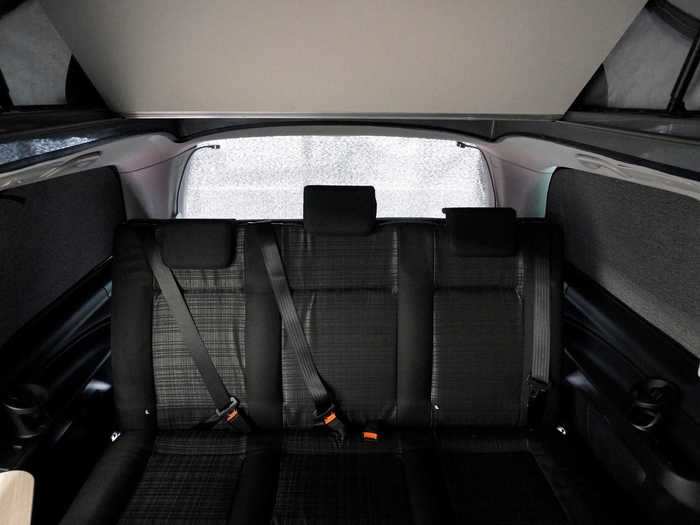 The rear seats can be locked into three different positions, creating an adaptable interior space.