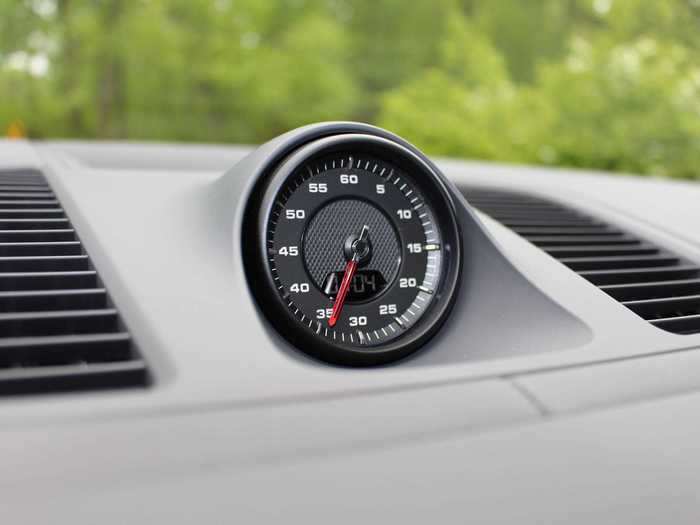 The dash-center stopwatch is oh-so-Porsche.